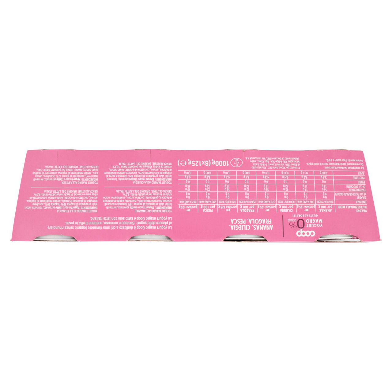 Yogurt magro pesca ananas ciliegia fragola e pesca 8 pz da 125 gr - Immagine 51