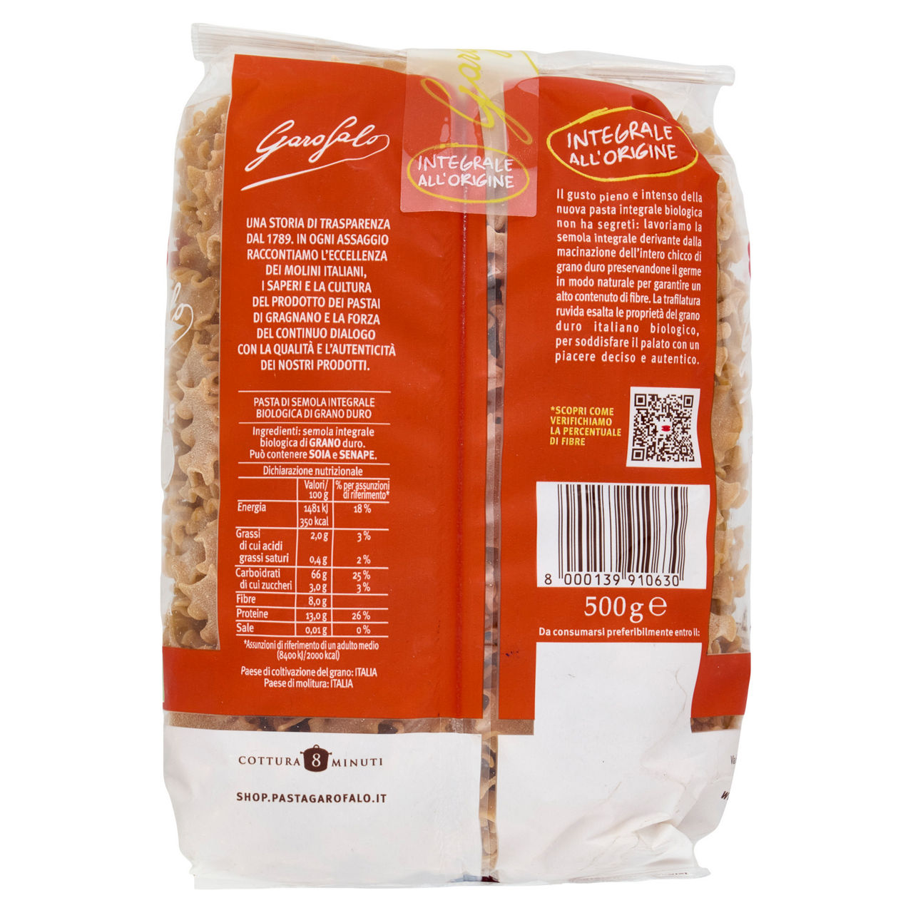 Mafalda corta n. 5-79 pasta di semola integrale di grano duro bio 500 gr - Immagine 41
