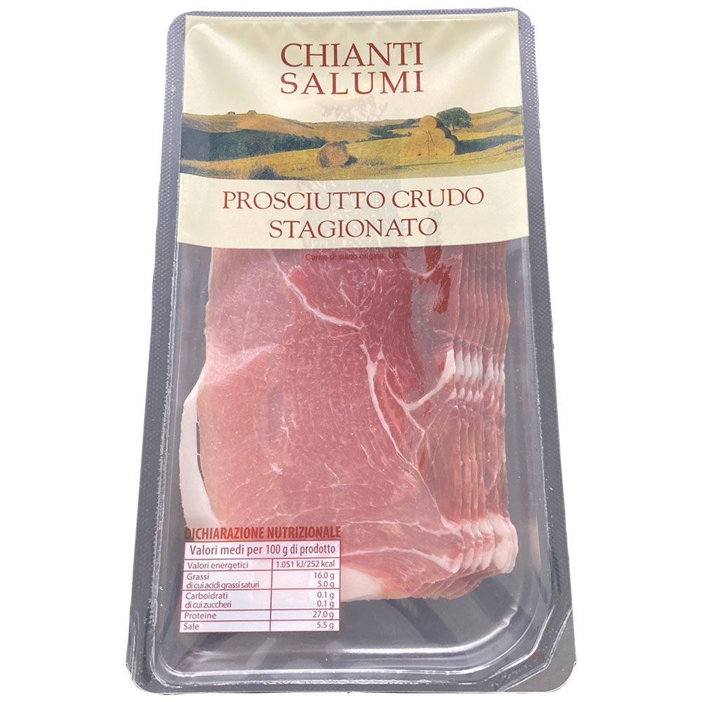 Prosciutto crudo stagionato affettato 120 gr