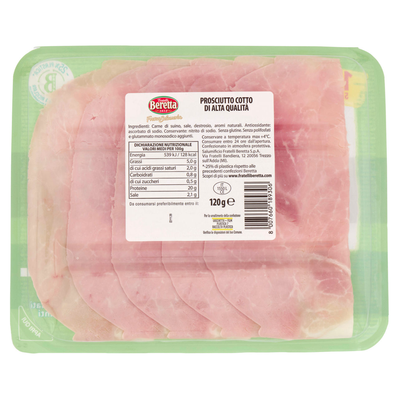 Prosciutto cotto di alta qualità affettato 120 gr - Immagine 11