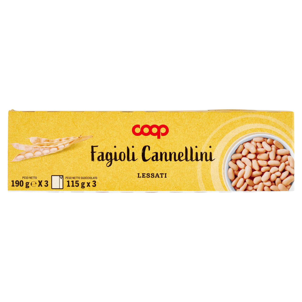 Fagioli cannellini lessati coop combisafe g 115x3 - Immagine 01