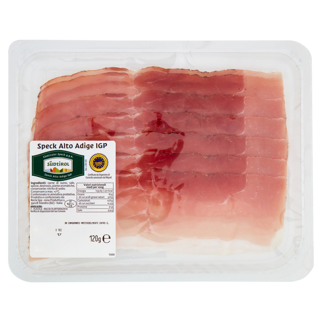 Speck dell'Alto Adige IGP 120 gr