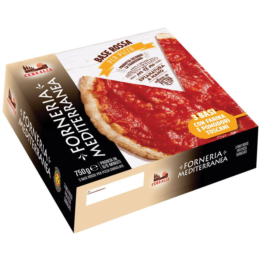 Base rossa per pizza 3 pz 750 gr