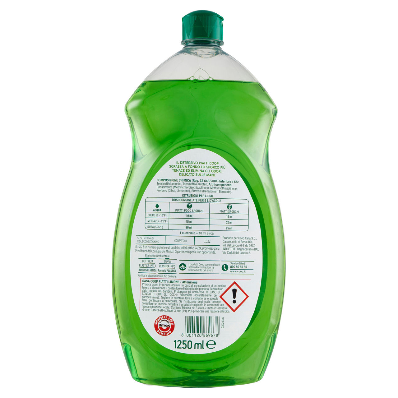 Detersivo piatti coop limone flacone  l 1,25 - Immagine 41