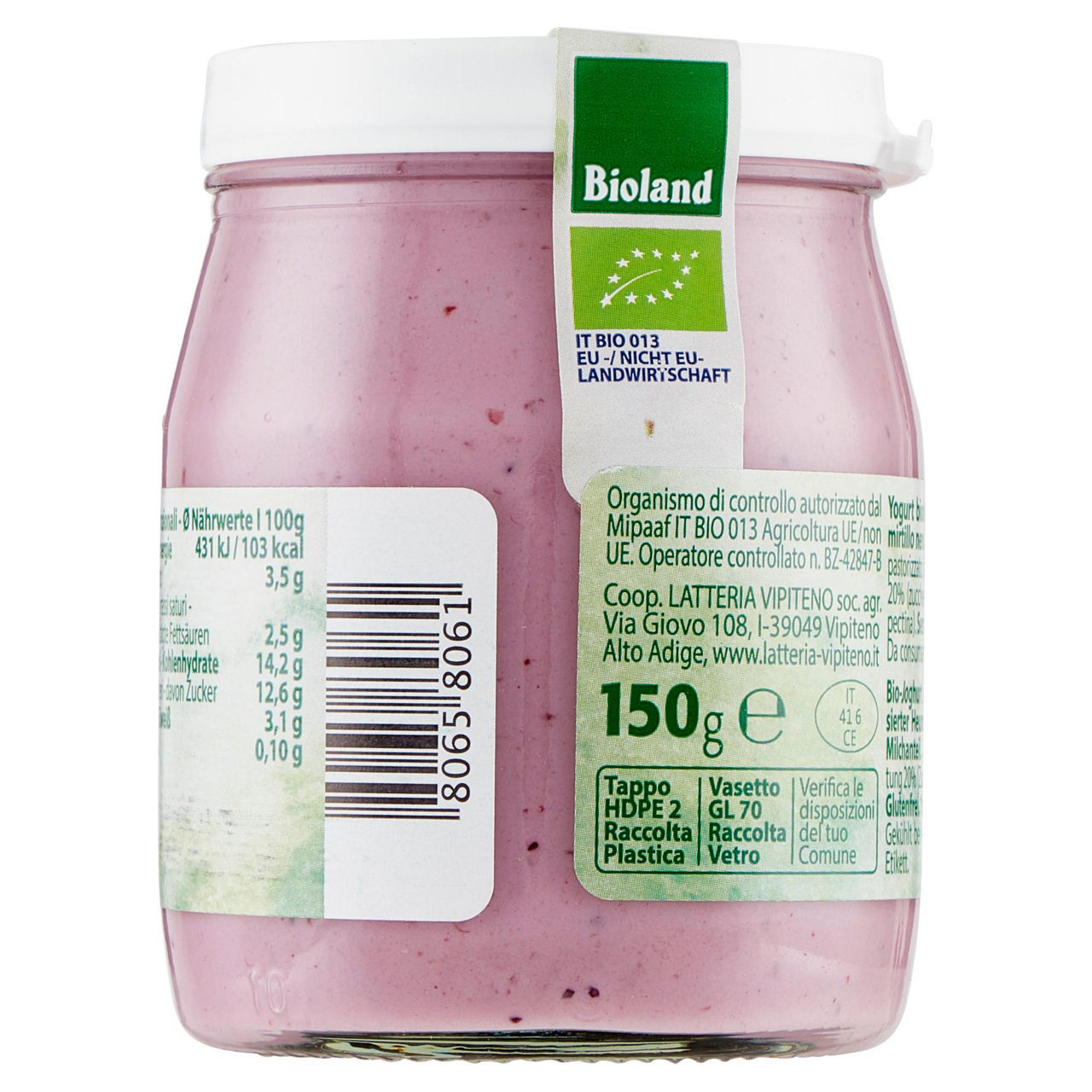 Yogurt da Latte Fieno bio al mirtillo 150 gr - Immagine 31