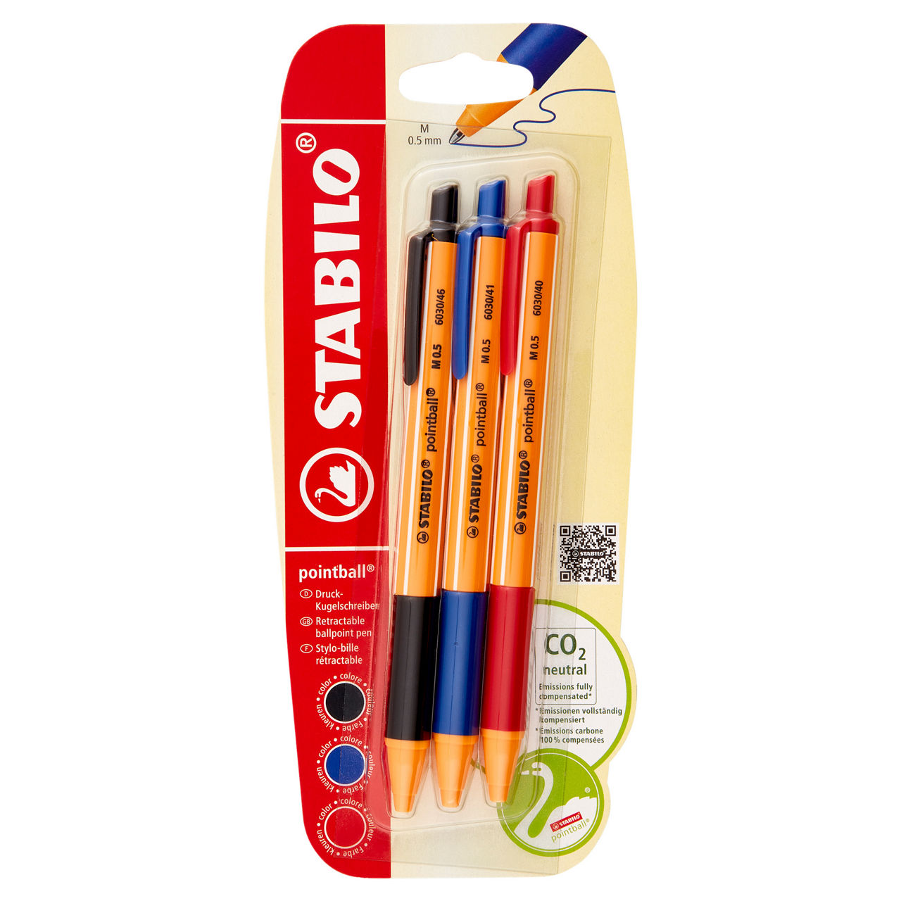 Penne a sfera Pointball colori assortiti 3 pz