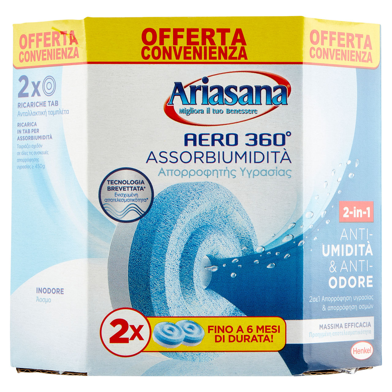 Ariasana aero 360 tab inodore bipack 2x450g