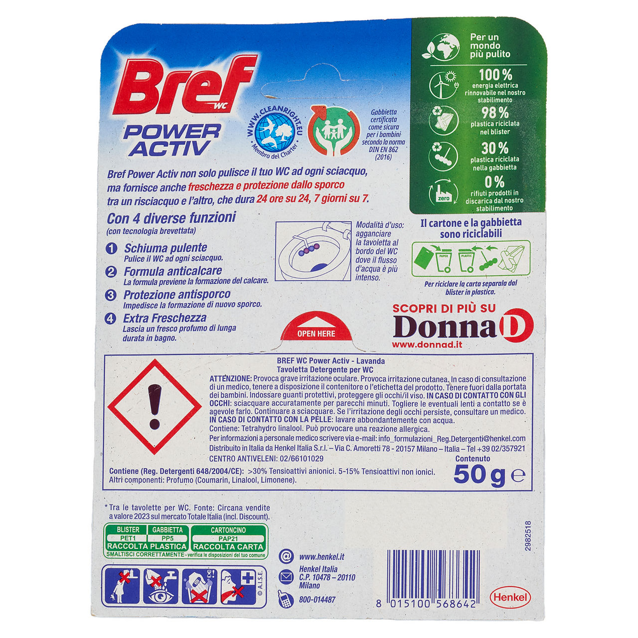 Detergente solido per WC Power Activ Lavanda 1 pz - Immagine 51