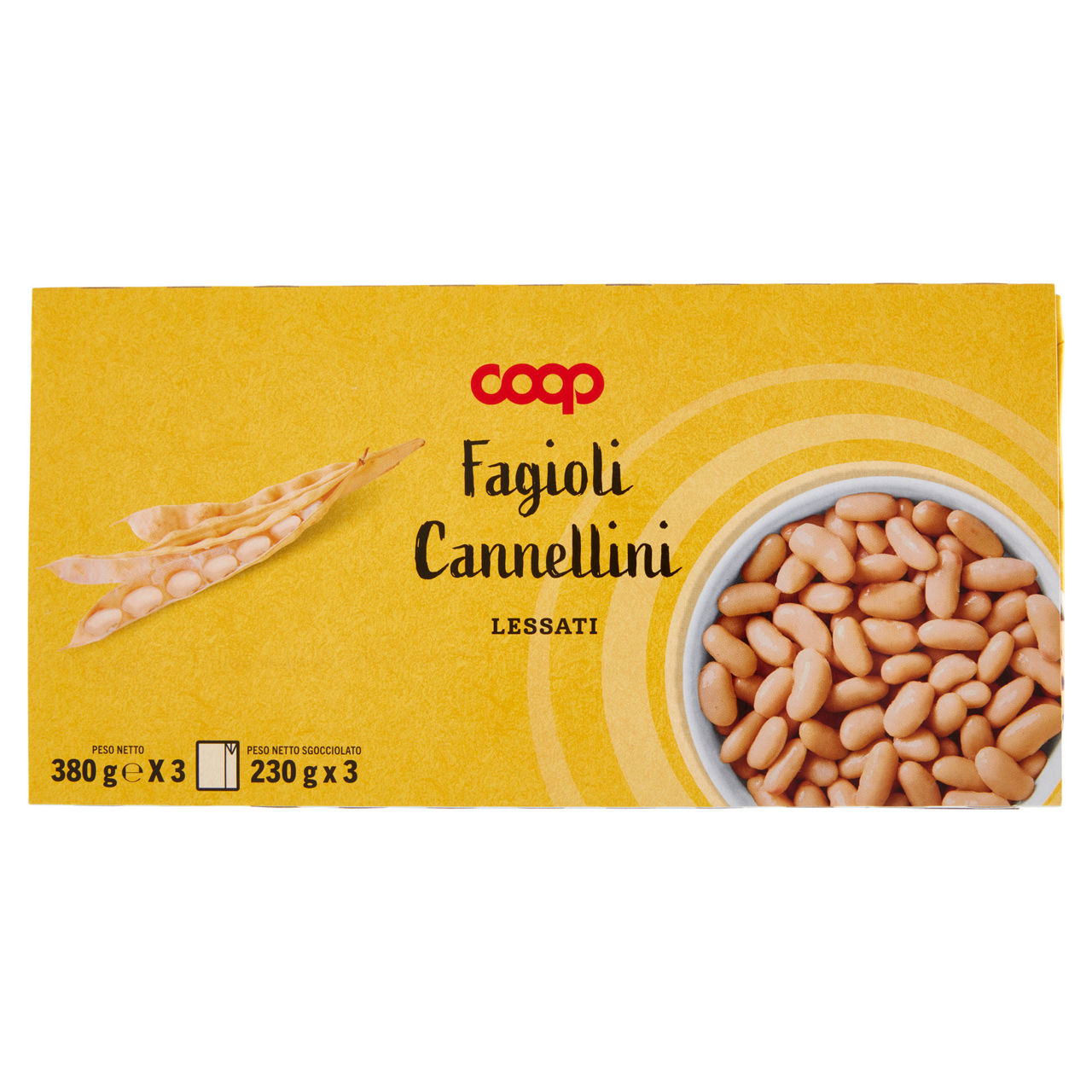 Fagioli cannellini lessati coop combisafe  g 380x3 sgocc. g 230x3 - Immagine 01