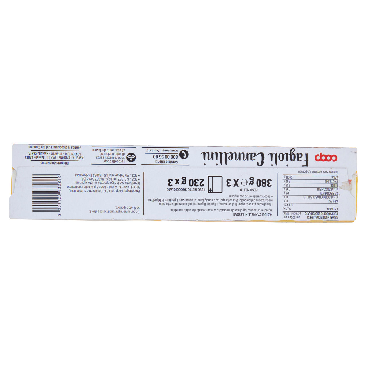 Fagioli cannellini lessati coop combisafe  g 380x3 sgocc. g 230x3 - Immagine 51
