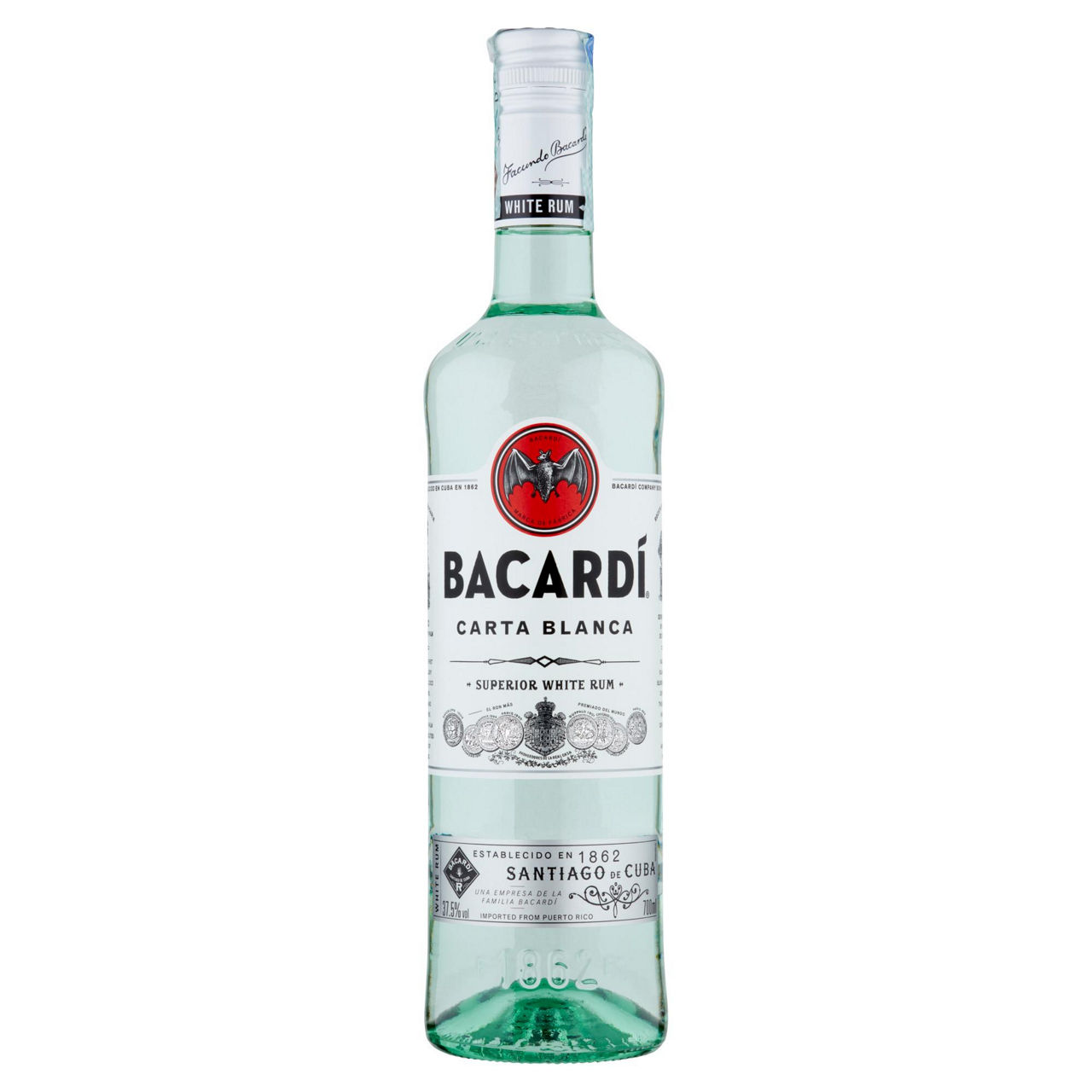 Rum bacardi carta blanca 37,5 gradi bottiglia  ml.700 - Immagine 01