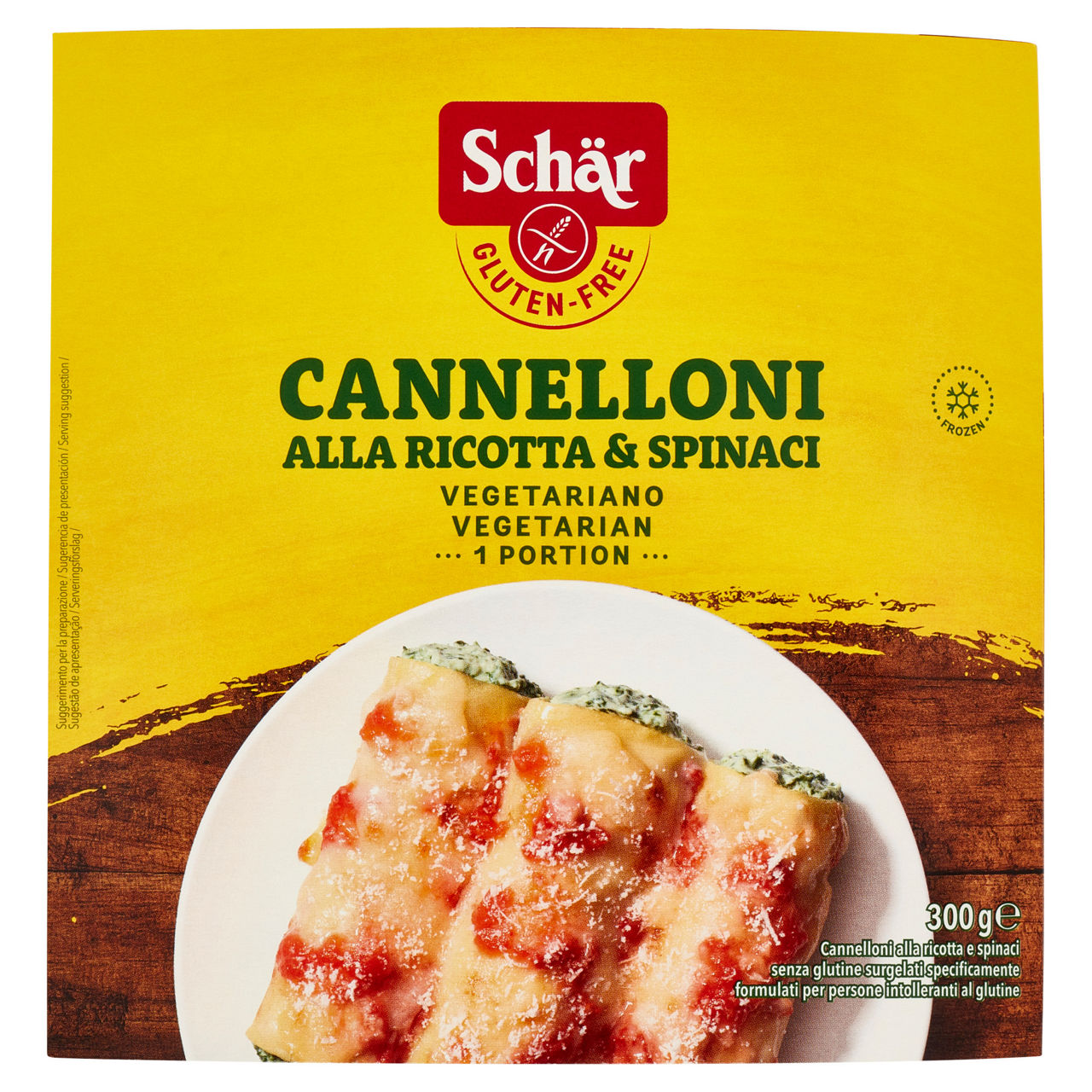 Cannelloni ricotta e spinaci senza glutine surgelati 300 gr