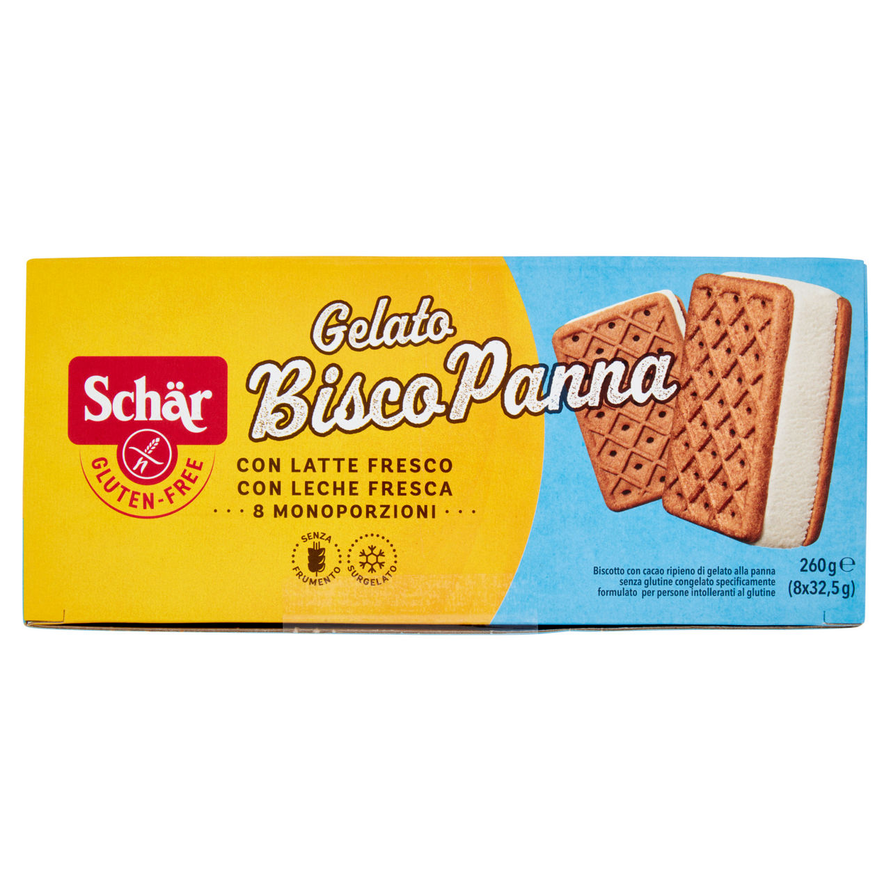 Biscotto gelato alla panna senza glutine 8 pz 260 gr