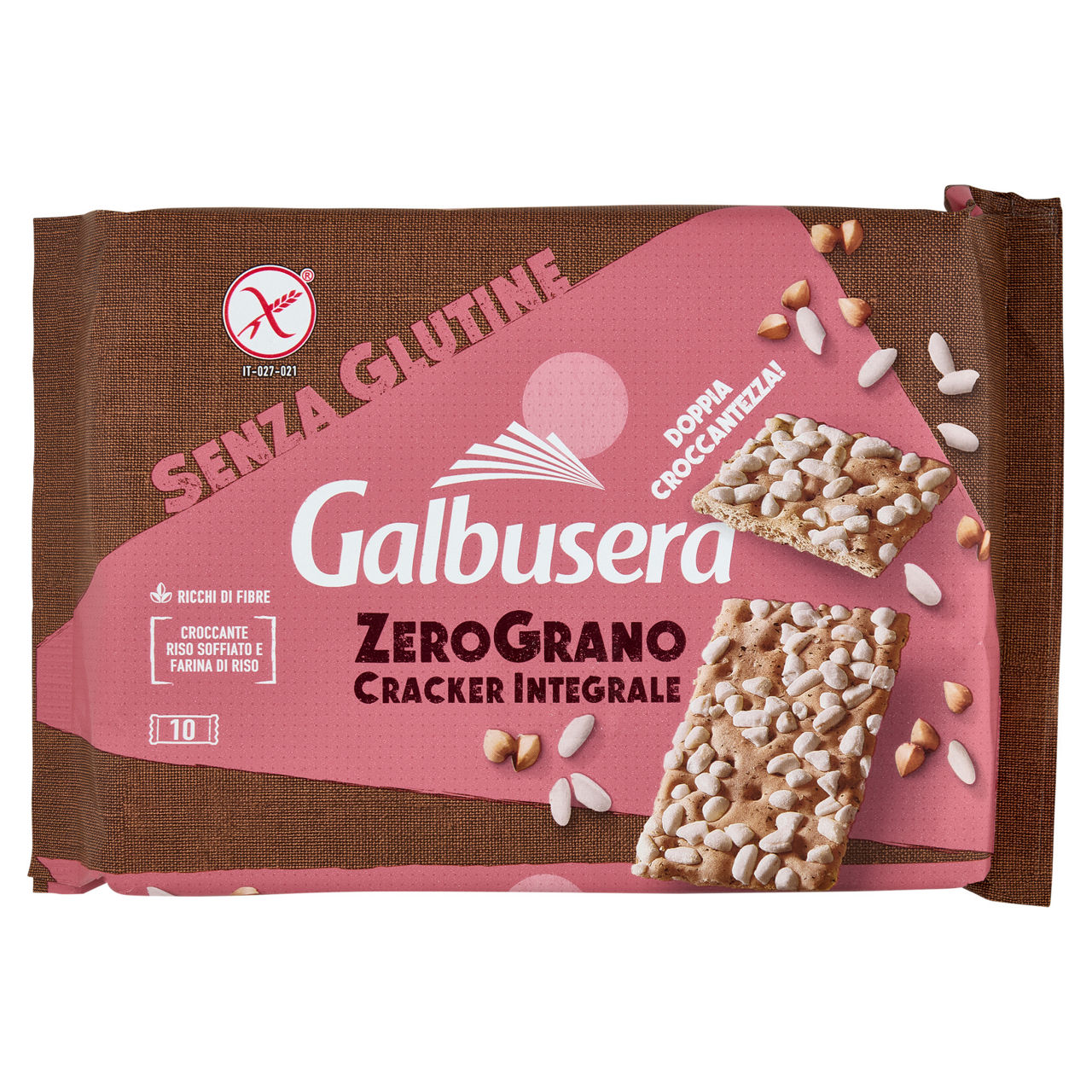Crackers integrali con riso soffiato senza glutine 360 gr - Immagine 01