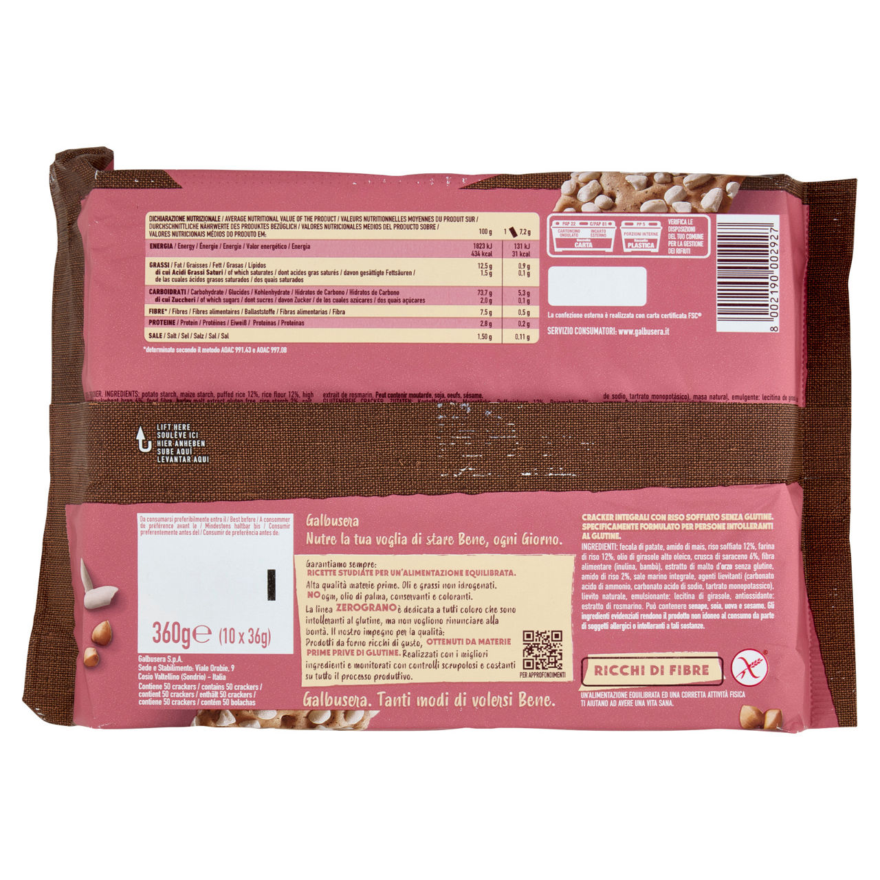 Crackers integrali con riso soffiato senza glutine 360 gr - Immagine 61
