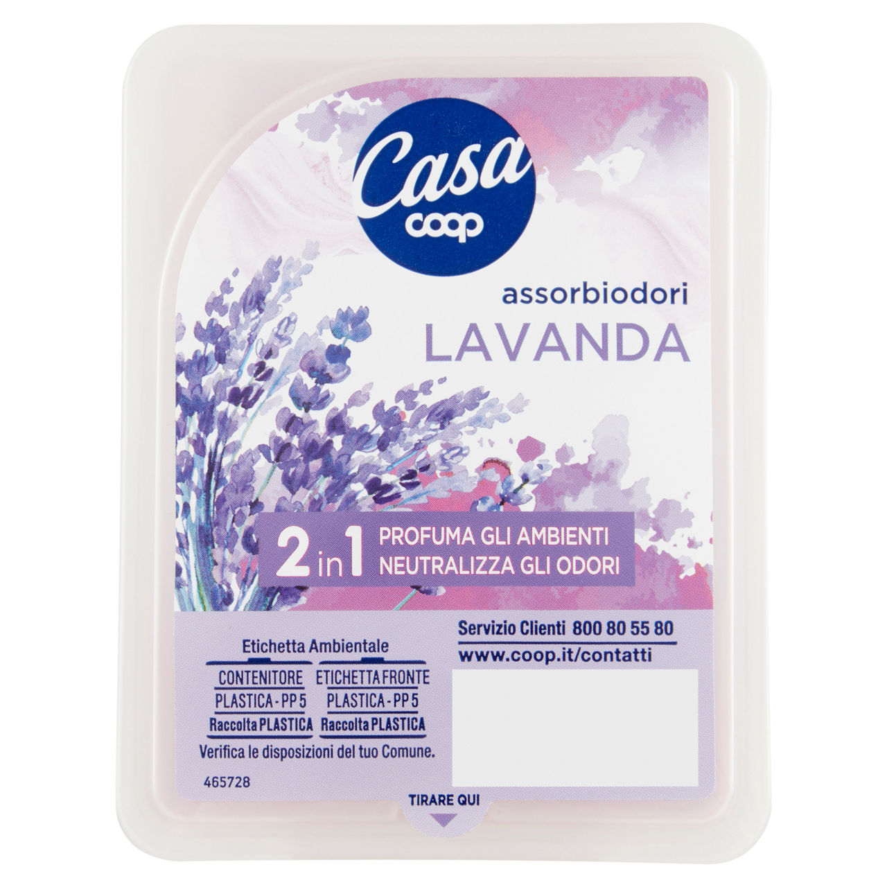 Deodorante ambiente coop 2in1 assorbiodori gel lavanda g.150 - Immagine 01
