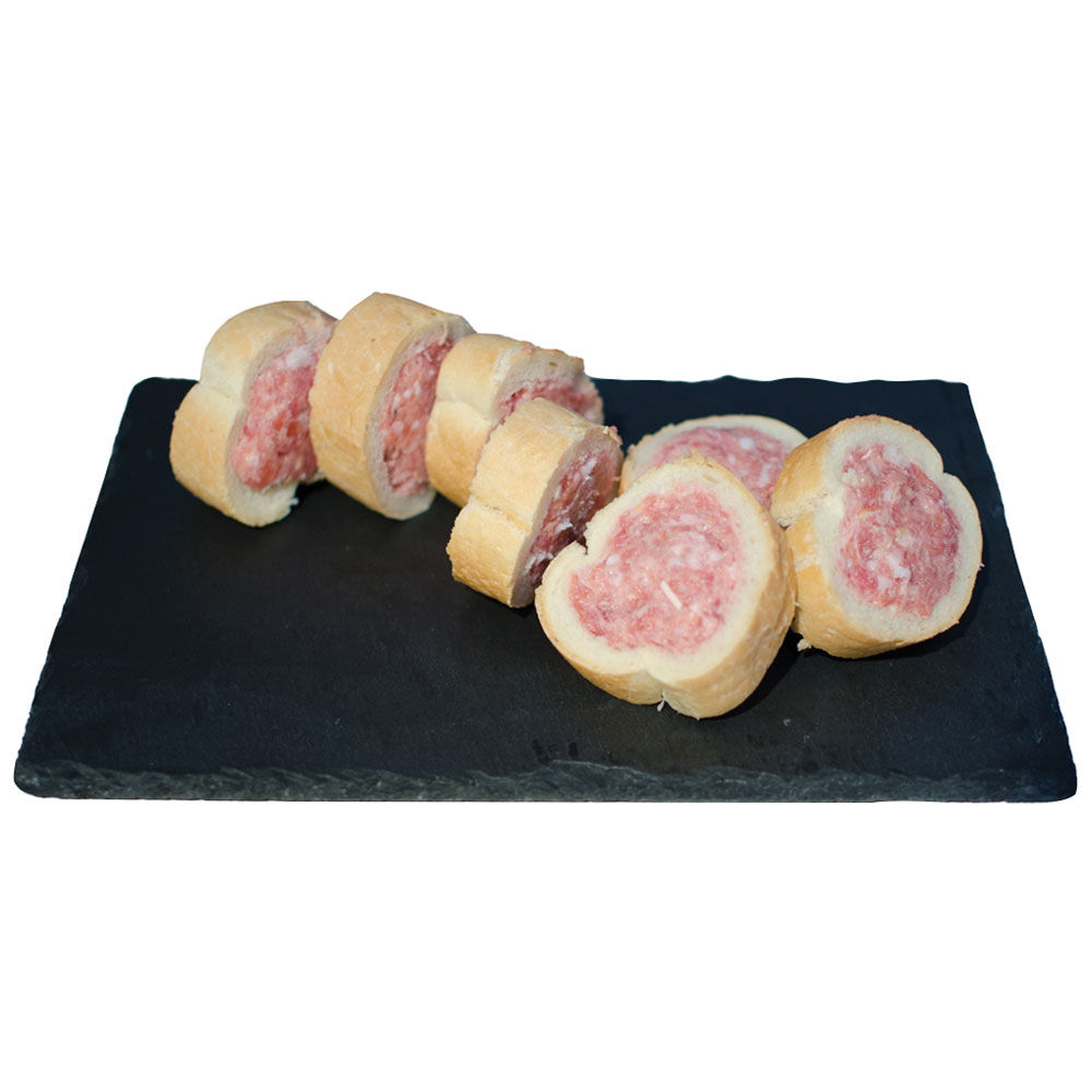 Salsiccia di pollo tacchino e suino in crosta di pane