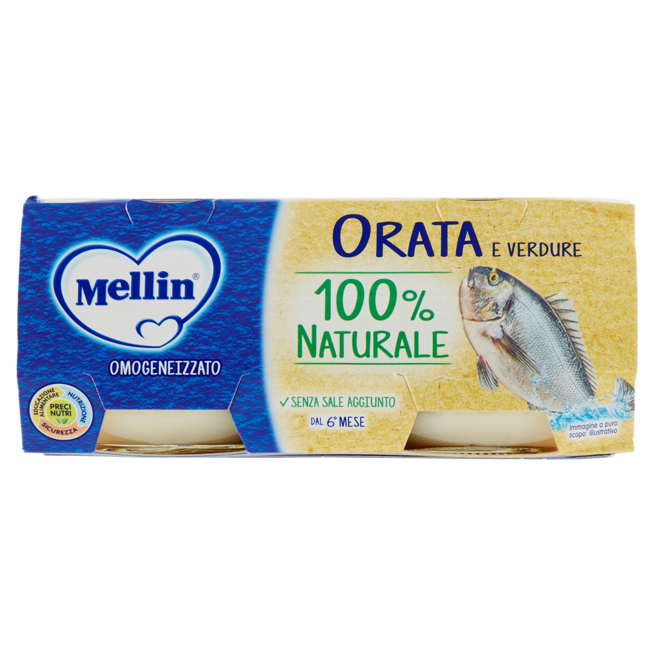 Omogeneizzato di orata e verdure 2 pz x 80 gr