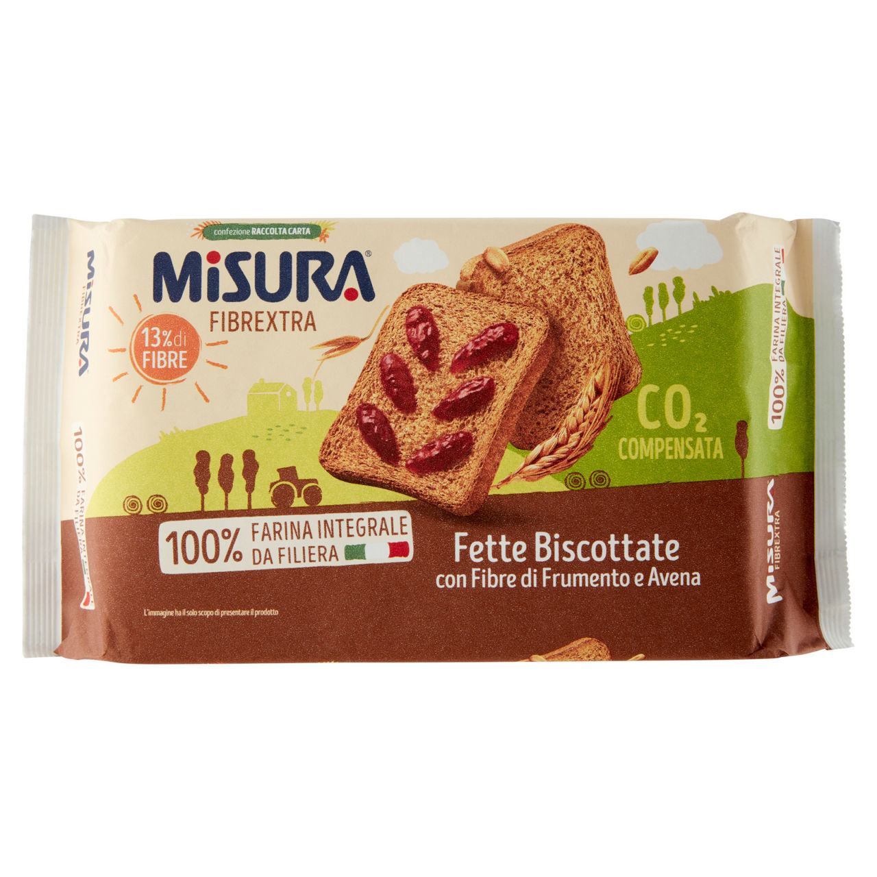 Fette biscottate integrali con fibre di frumento e avena 320 gr - Immagine 01
