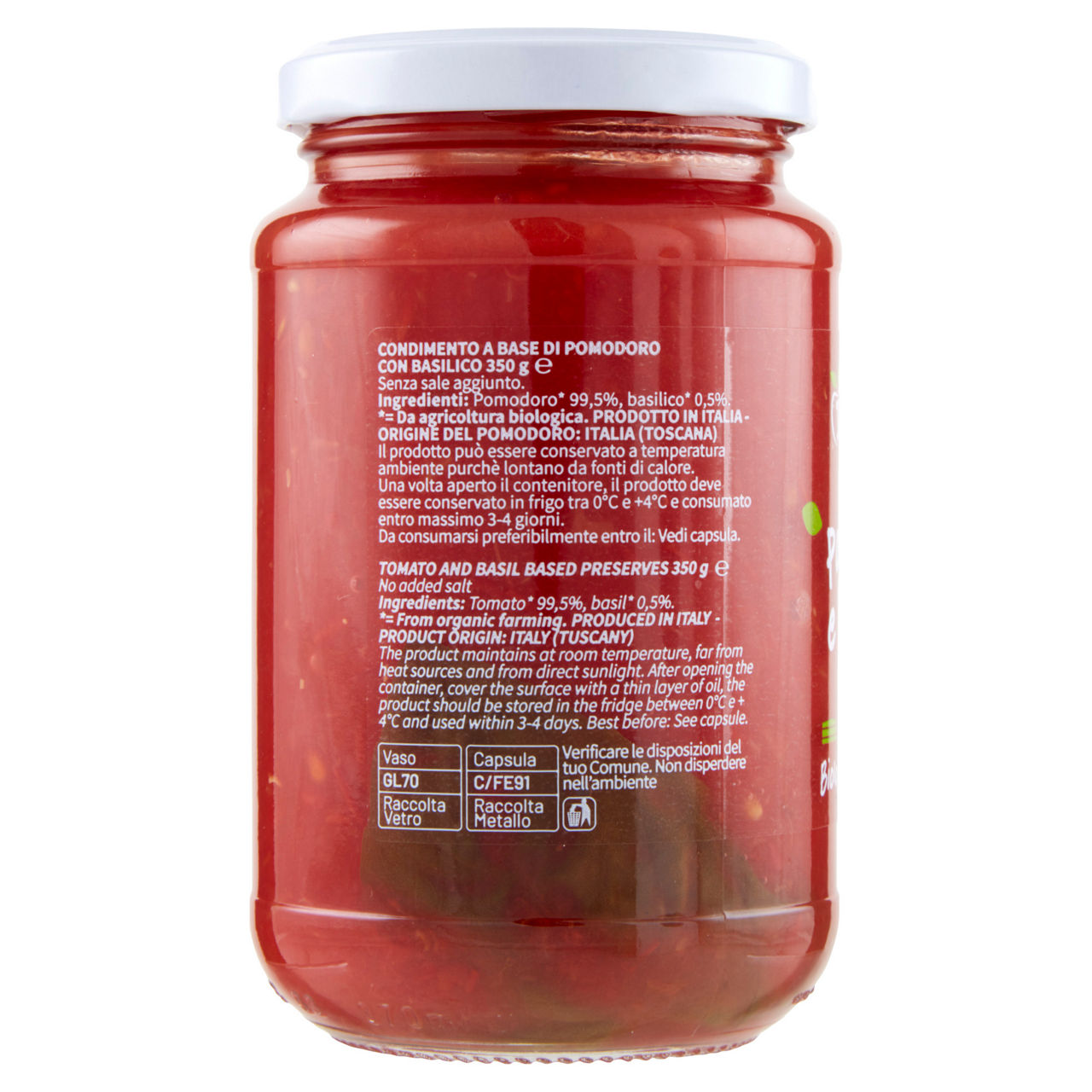 Pomodoro e basilico bio 350 gr - Immagine 11