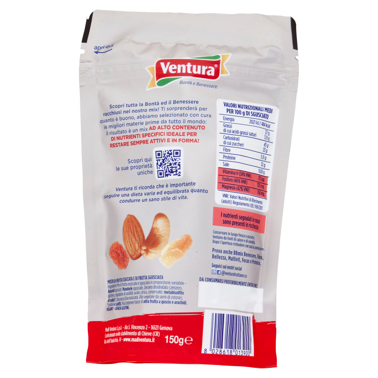 Mix sprint di frutta essiccata e frutta sgusciata 150 gr - Immagine 21
