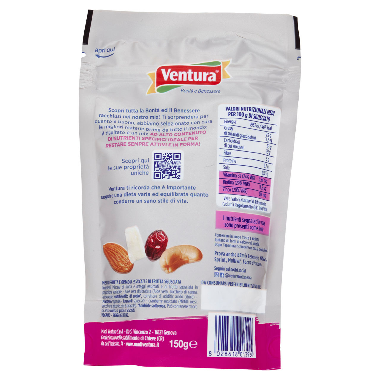 Mix bellezza di frutta essiccata e frutta sgusciata 150 gr - Immagine 21