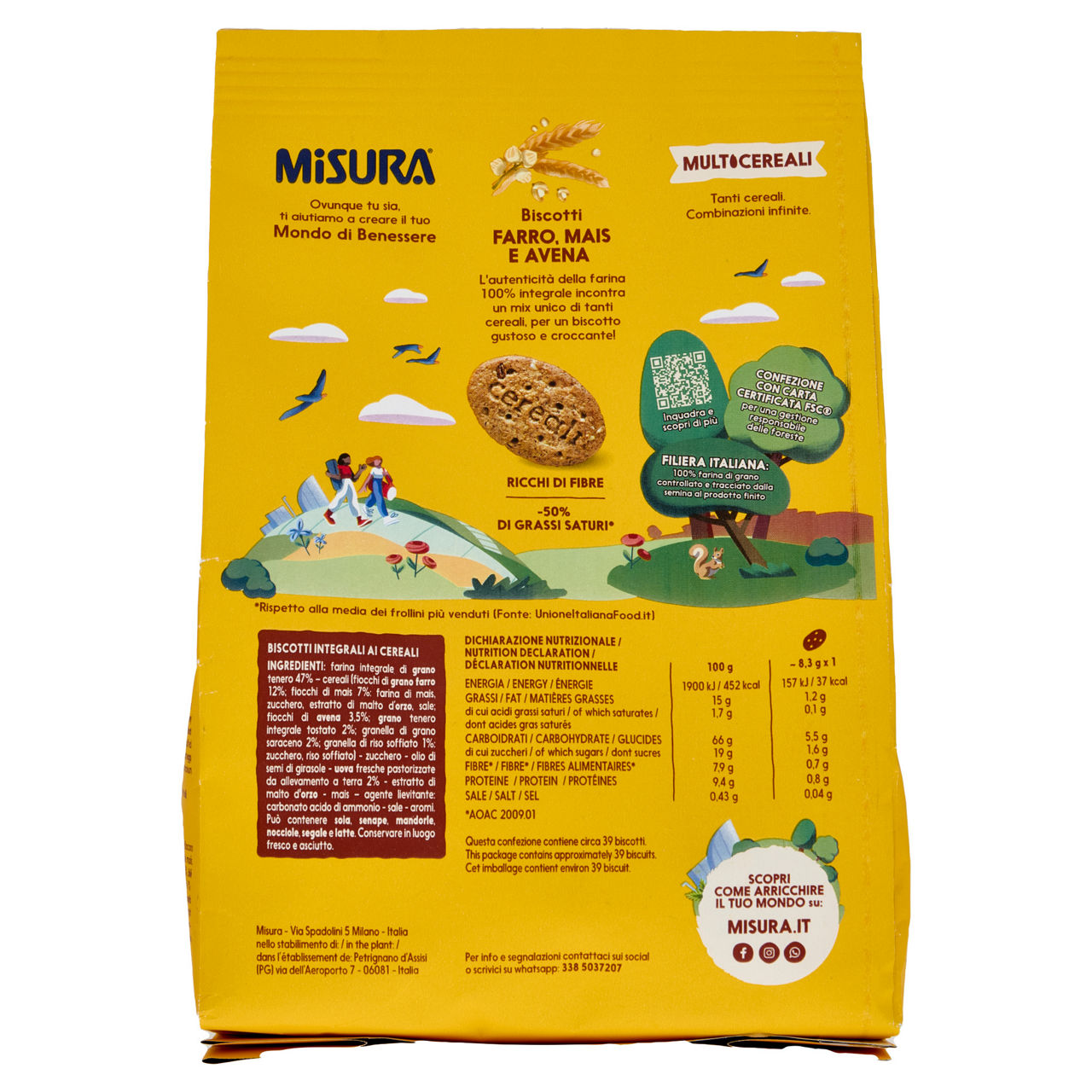 Biscotti multicereali con farina integrale 330 gr - Immagine 51