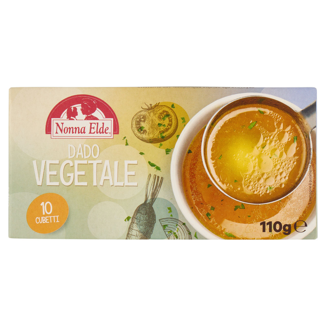Dadi x brodo vegetale nonna elde 10 pz scatola g 110