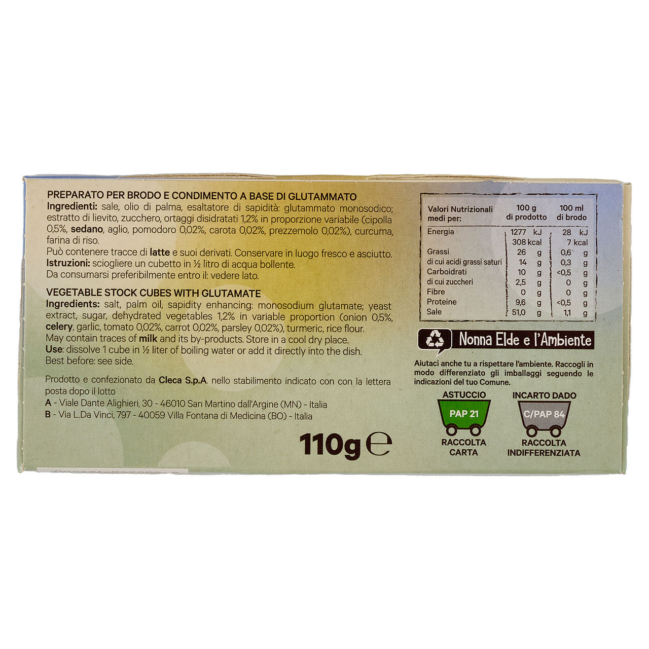 Dadi x brodo vegetale nonna elde 10 pz scatola g 110 - Immagine 21