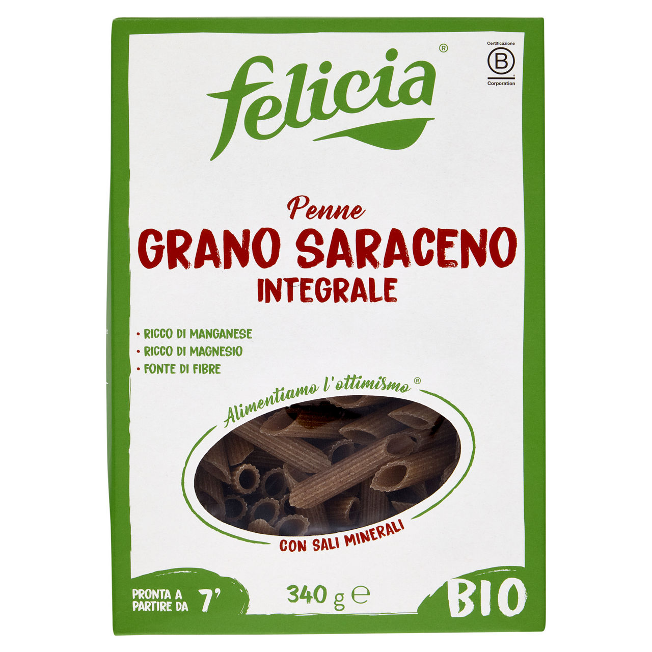 Penne pasta di grano saraceno integrale senza glutine bio 340 gr - Immagine 01
