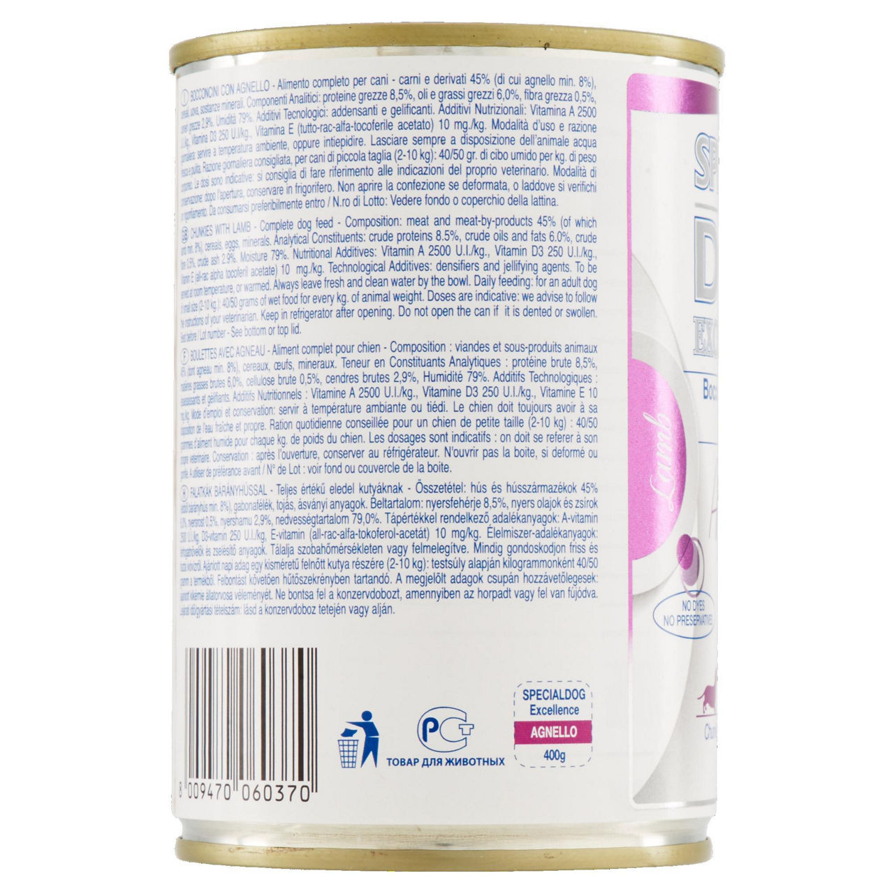 Umido per cani mini adult bocconcini con agnello 400 gr - Immagine 41