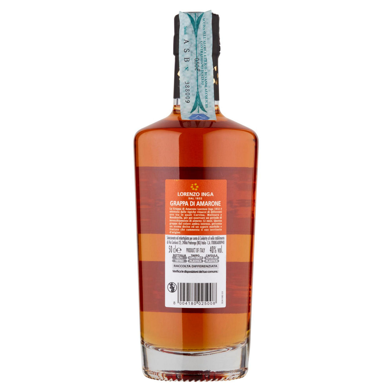 Grappa amarone 40 gradi lorenzo inga bottiglia ml 500 - Immagine 11