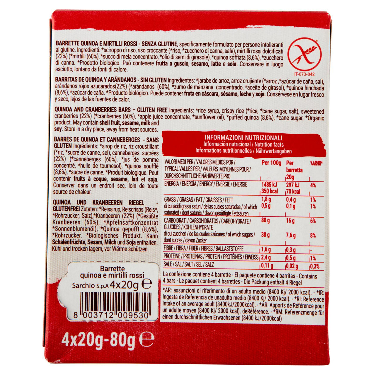 Barrette quinoa e mirtilli rossi bio 80 gr - Immagine 51