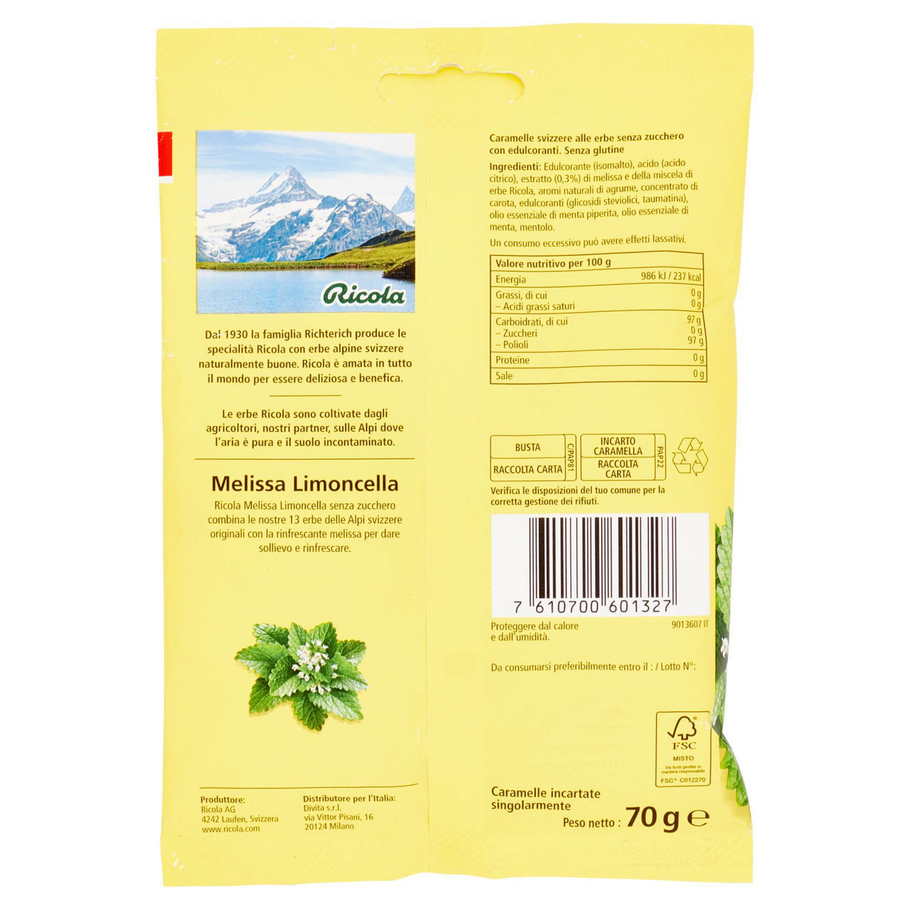 Caramelle dure alla melissa limoncella senza zucchero 70 gr - Immagine 11