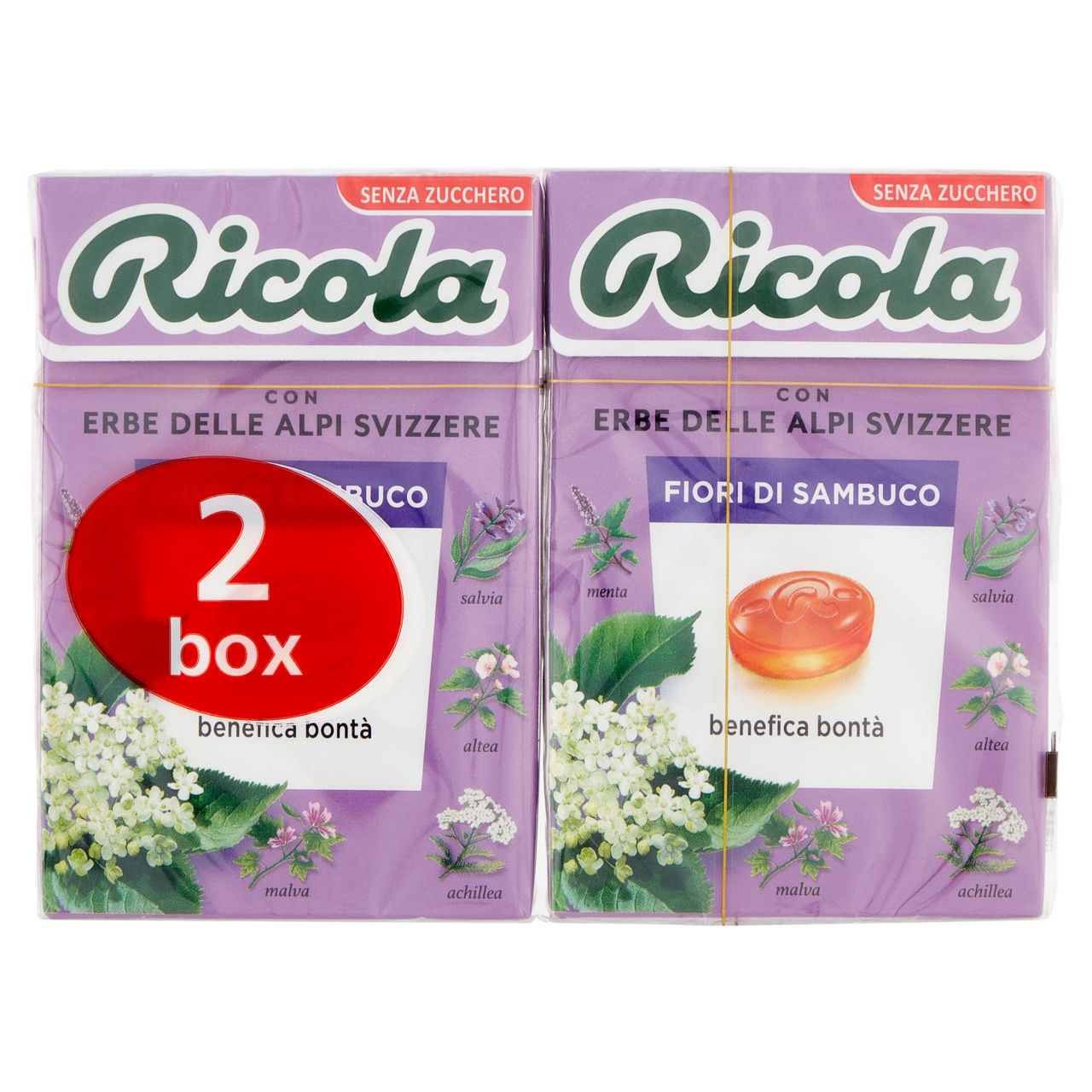 Caramelle dure ai fiori di sambuco senza zucchero 2 pz x 50 gr - Immagine 01