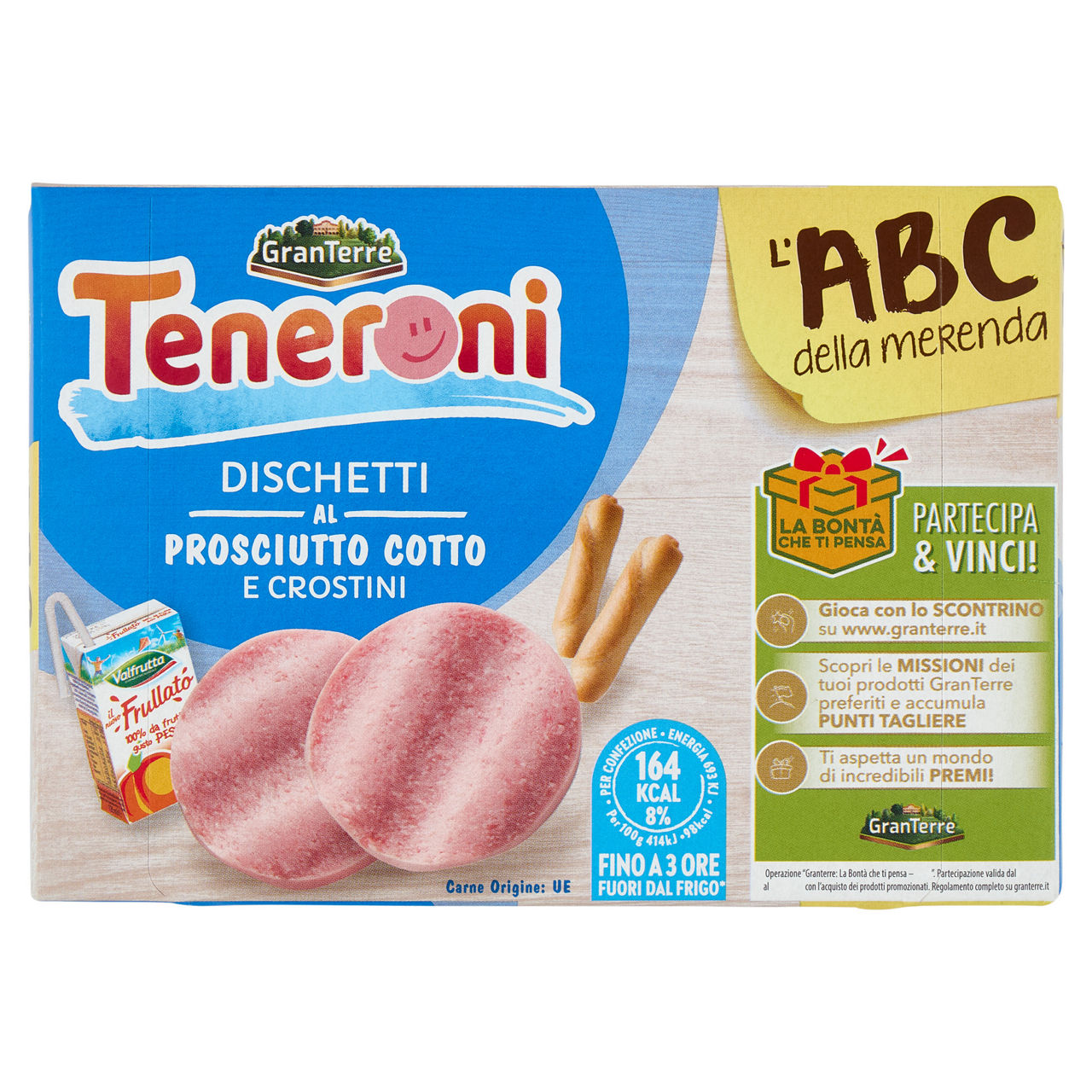 Merenda dischetti di prosciutto cotto crostini e frullato di frutta 170 gr - Immagine 11