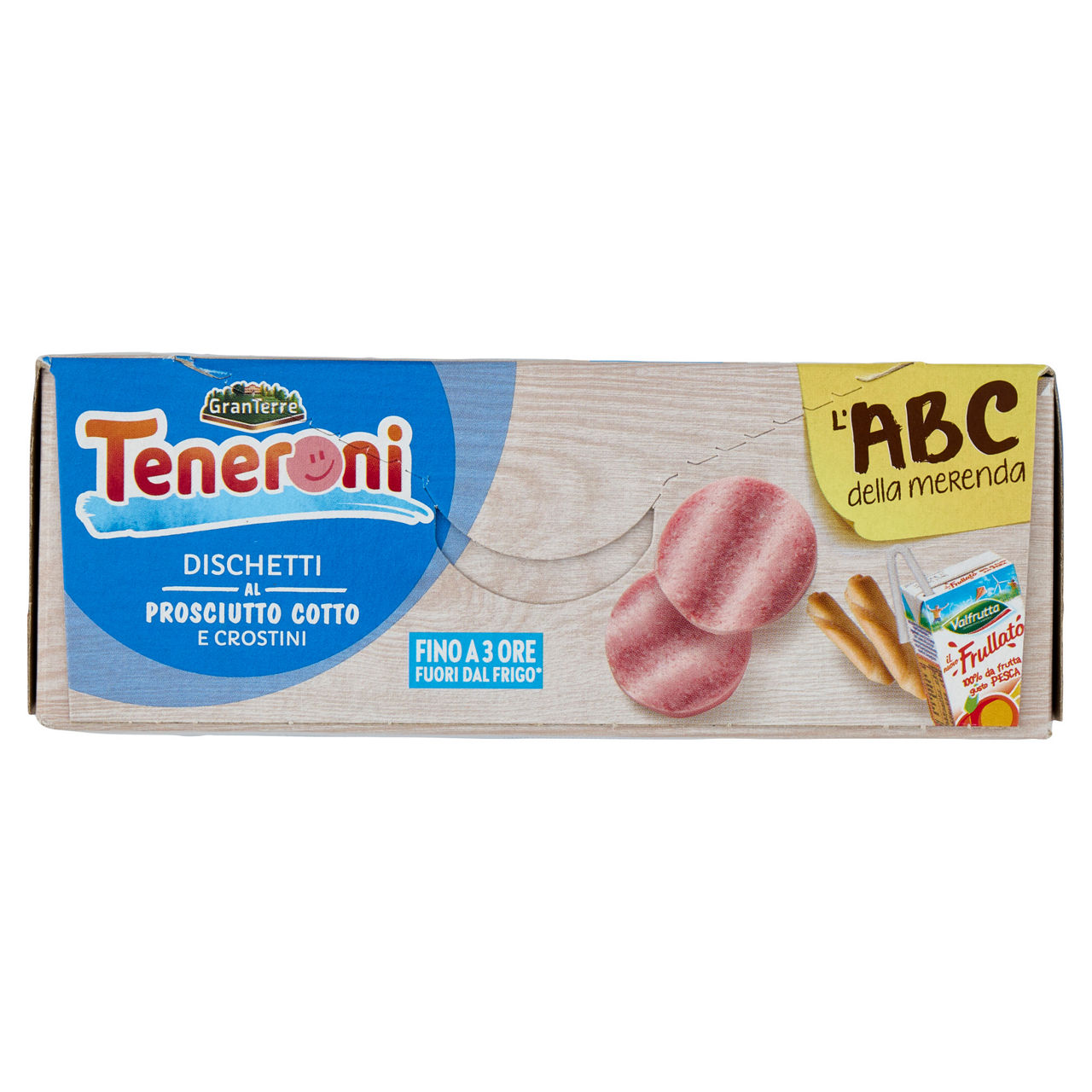 Merenda dischetti di prosciutto cotto crostini e frullato di frutta 170 gr - Immagine 111