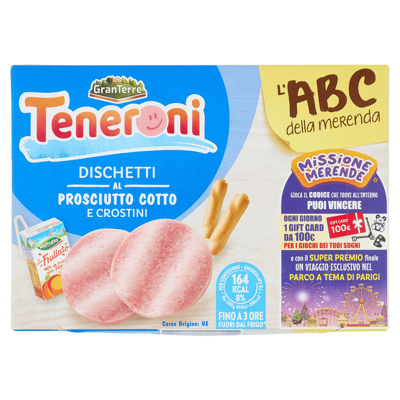 Merenda dischetti di prosciutto cotto crostini e frullato di frutta 170 gr - Immagine 11