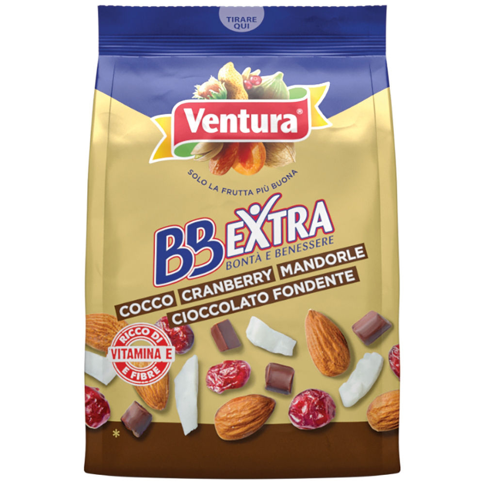Mix di frutta secca frutta essiccata e cioccolato fondente 150 gr