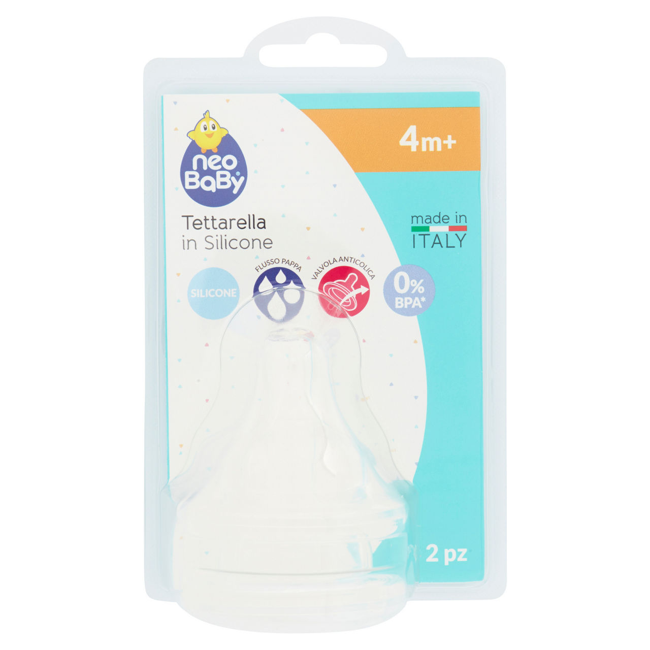 Tettarelle in silicone flusso pappa 4 m+ 2 pz - Immagine 01