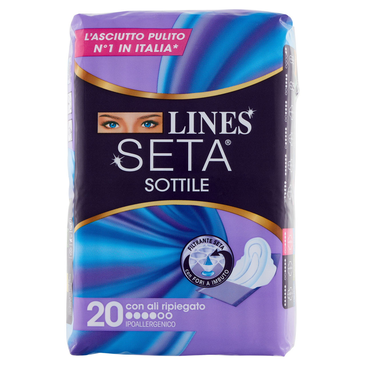 Assorbenti lines seta sottile con ali pezzi 20 - Immagine 01