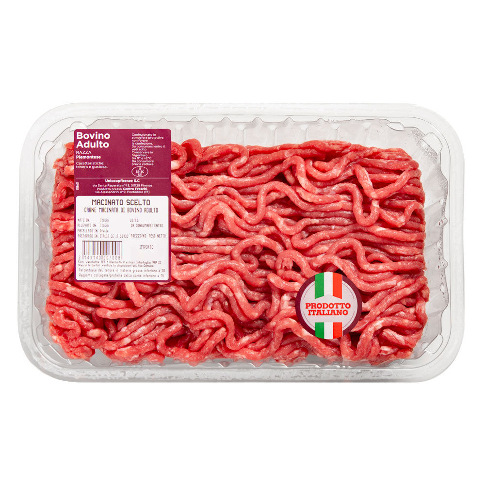 Macinato scelto di bovino Piemontese