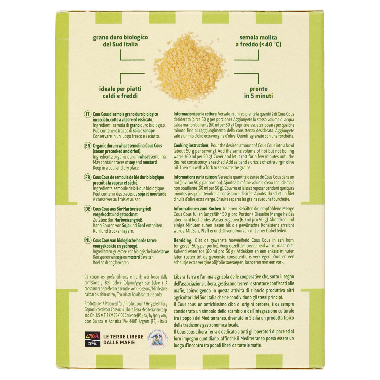 Cous cous di grano duro bio 500 gr - Immagine 11