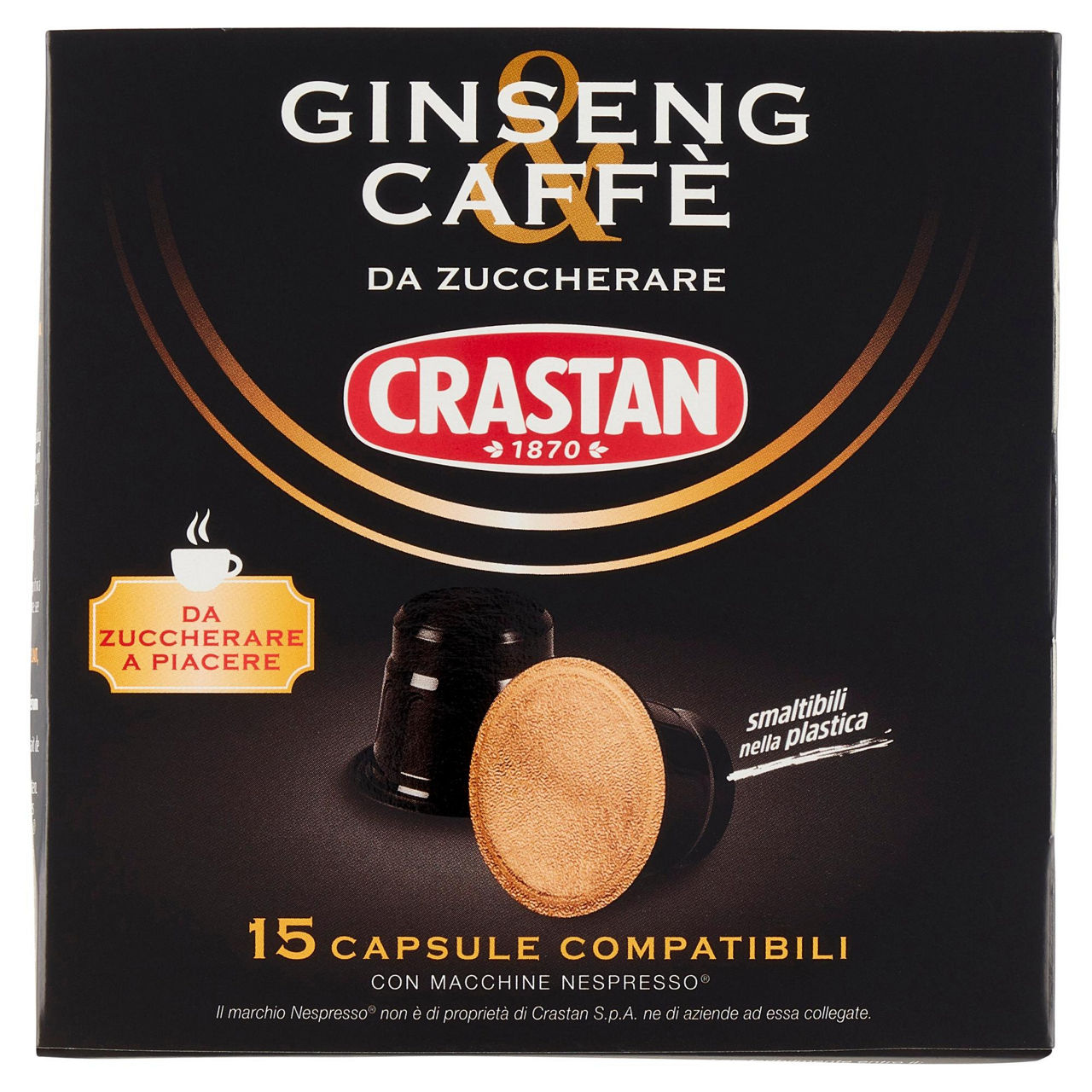 Caffè in capsule gusto ginseng e caffè compatibili con Nespresso 15 pz