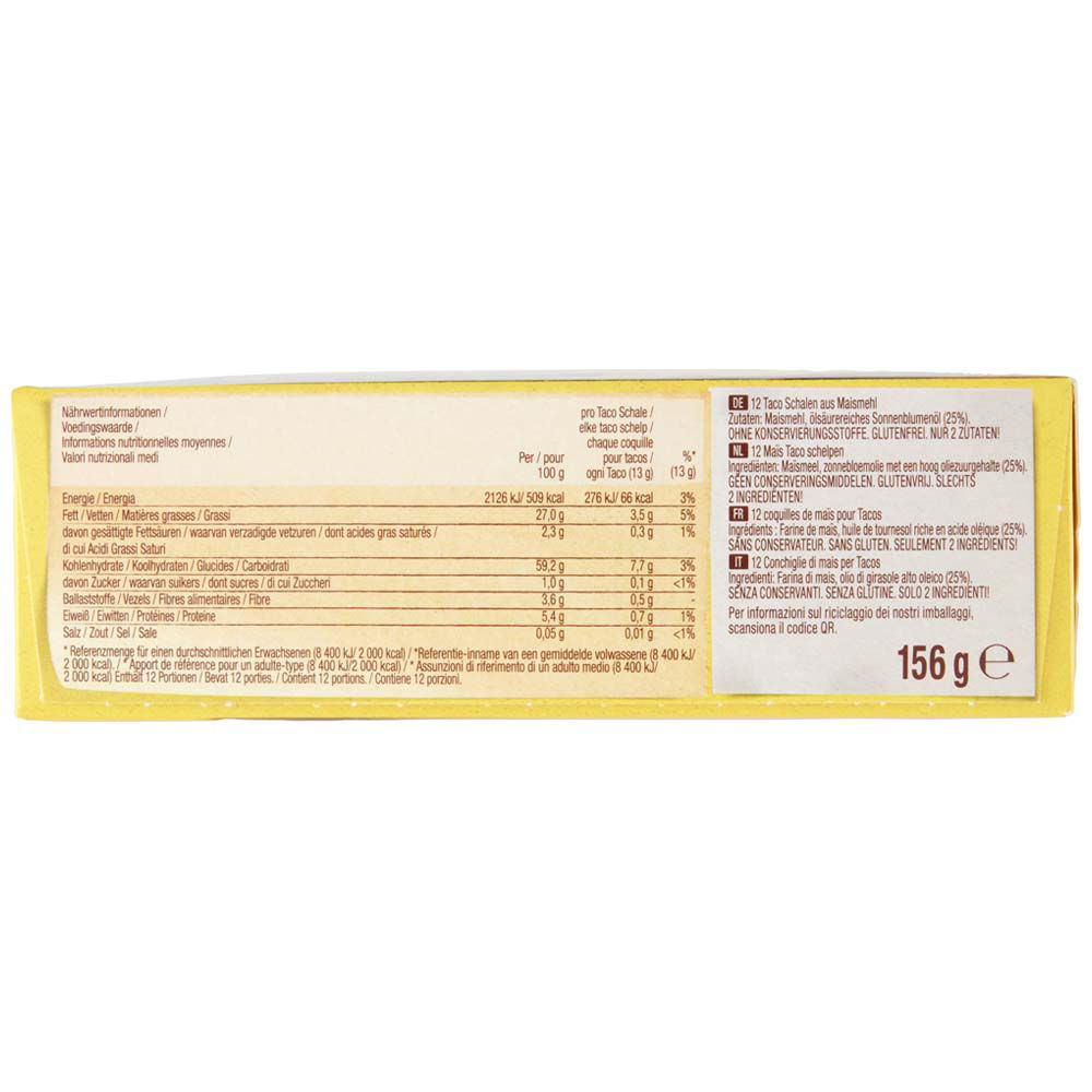 Conchiglie di mais per tacos 12 pz 156 gr - Immagine 51