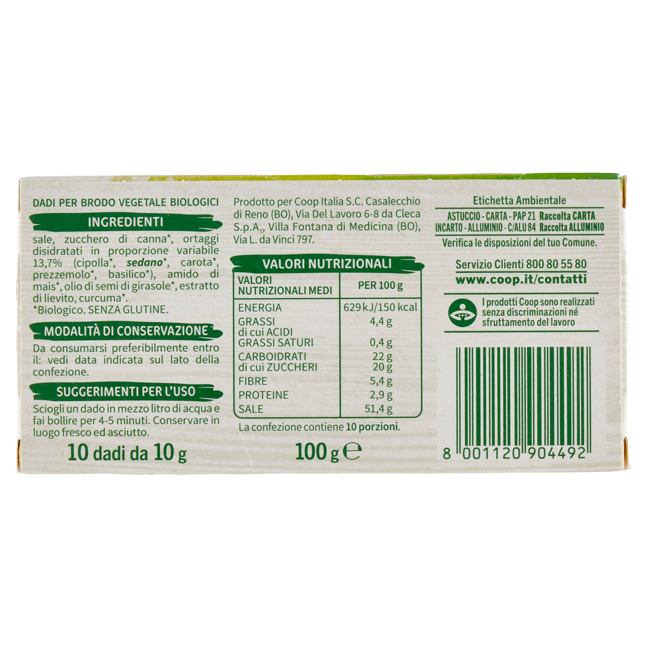 Dado da brodo vegetale biologico vivi verde 10 x 10 g - Immagine 21