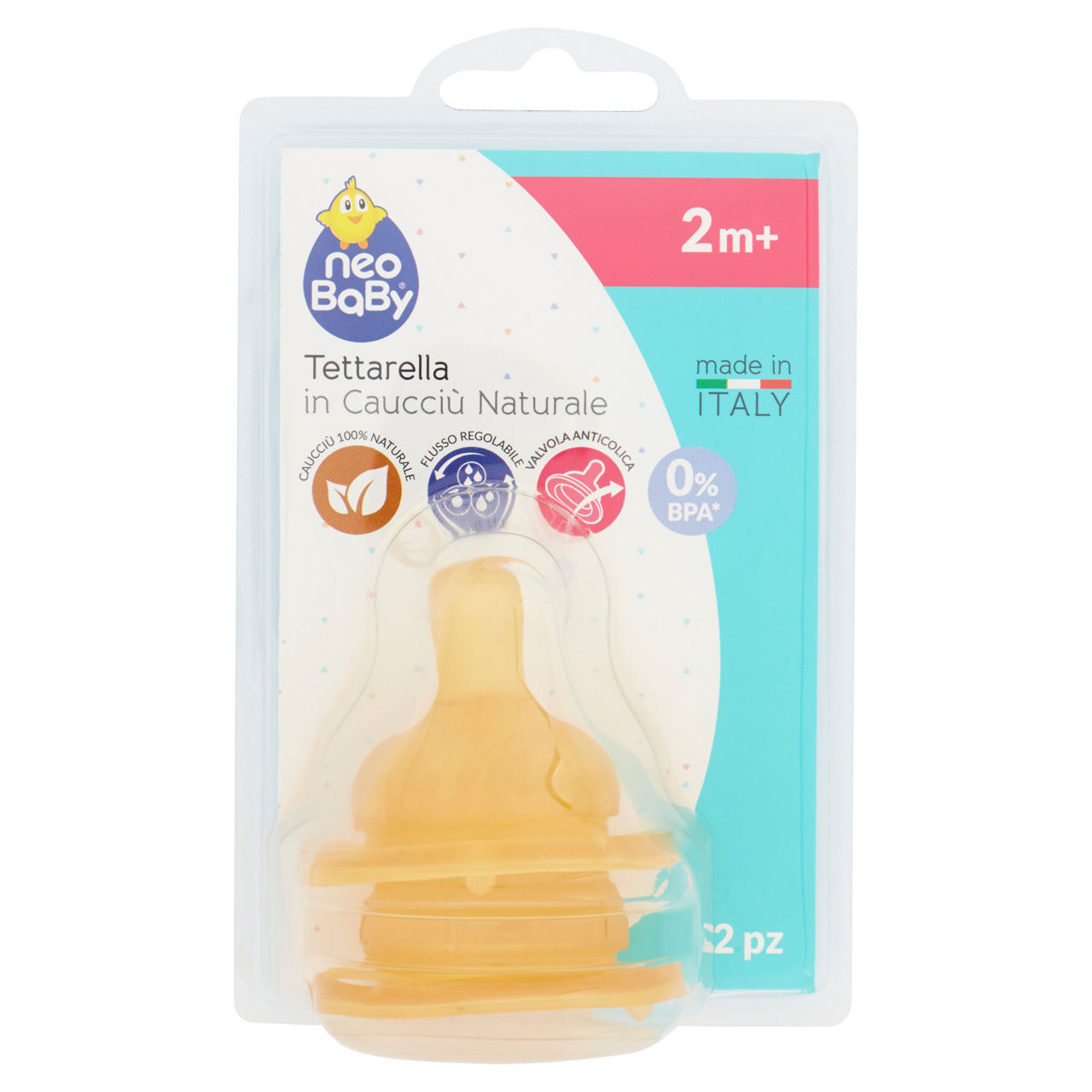 Tettarelle in caucciù flusso regolabile 2 m+ 2 pz