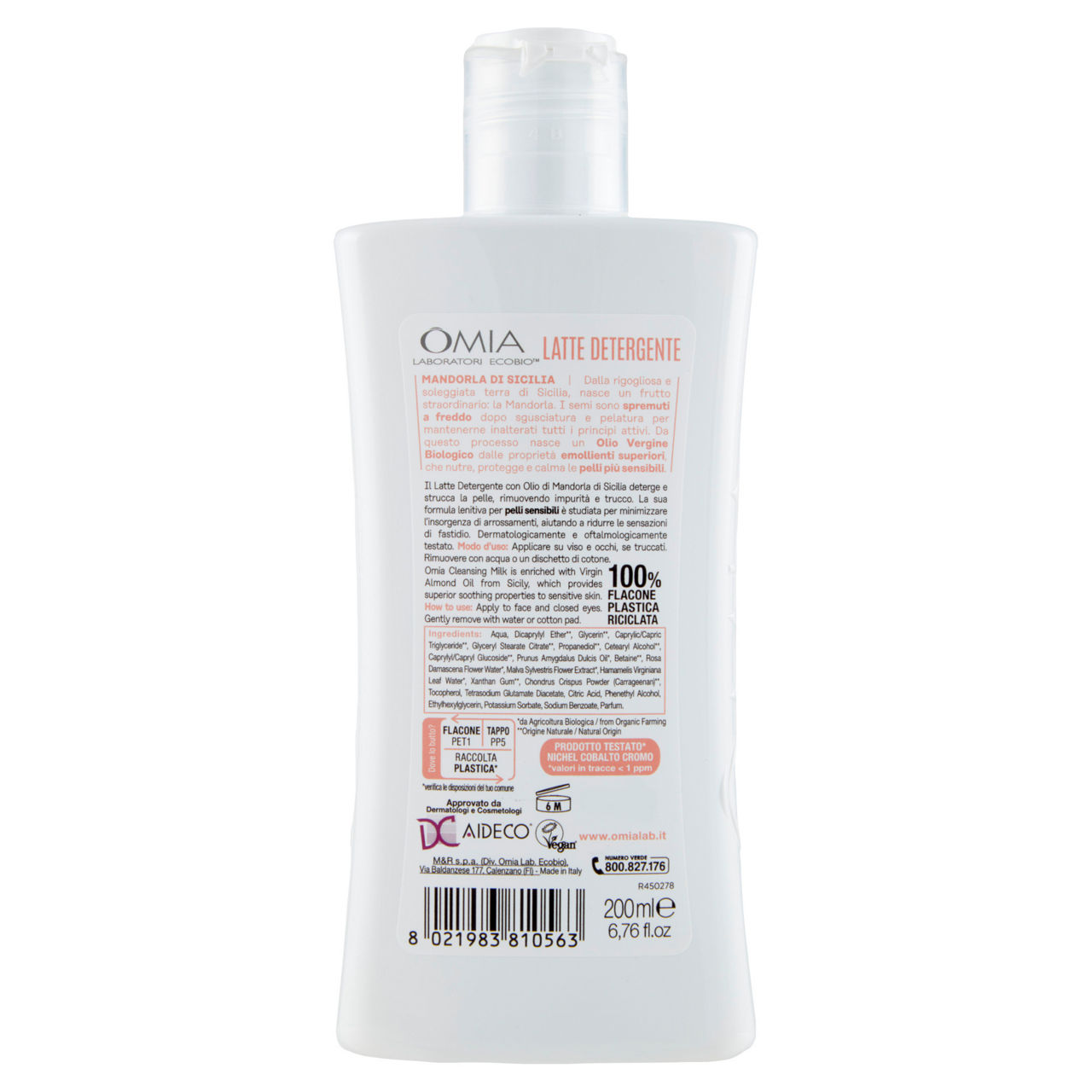 Latte detergente omia laboratoires mandorla e malva eco bio visage ml 200 - Immagine 21