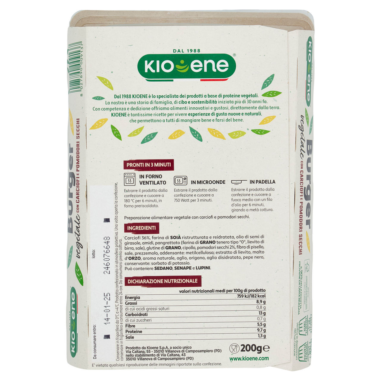 Burger vegetali con carciofi e pomodori secchi 2 pz 200 gr - Immagine 21
