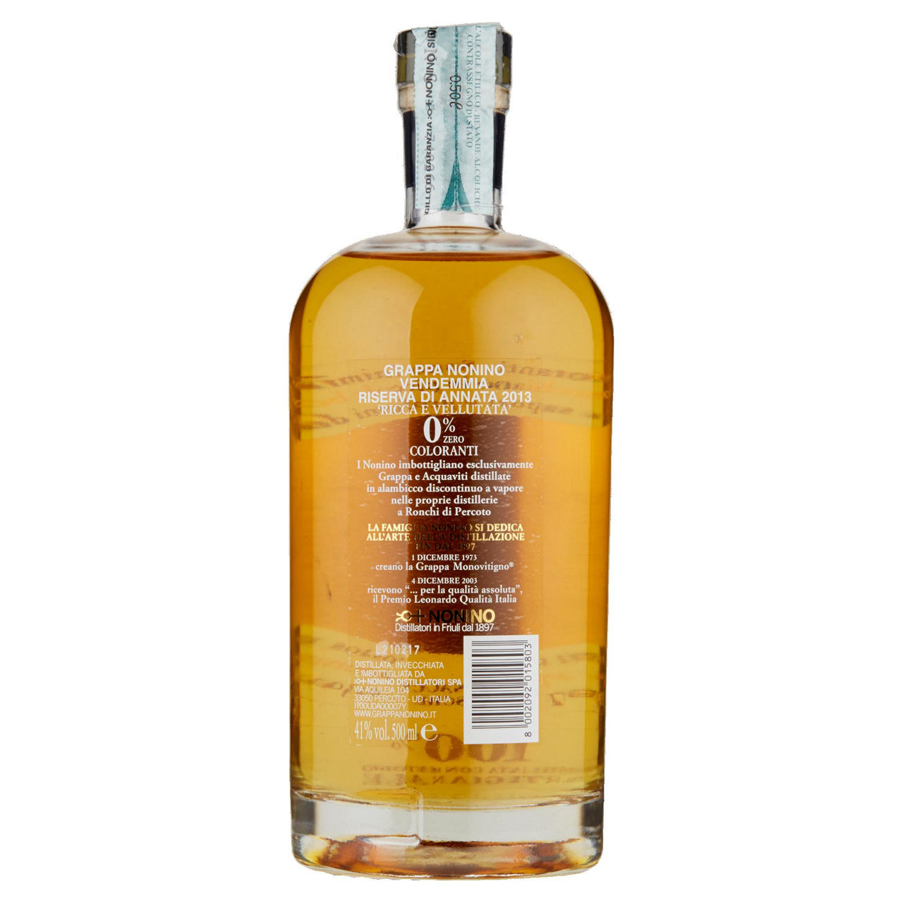 Grappa nonino vendemmia riserva 41° bottiglia ml 500 - Immagine 21
